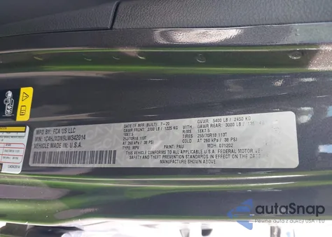 2020 Jeep Wrangler Unlimited Sport Altitude 4X4 from USA, damaged, VIN 1C4HJXDN9LW342014